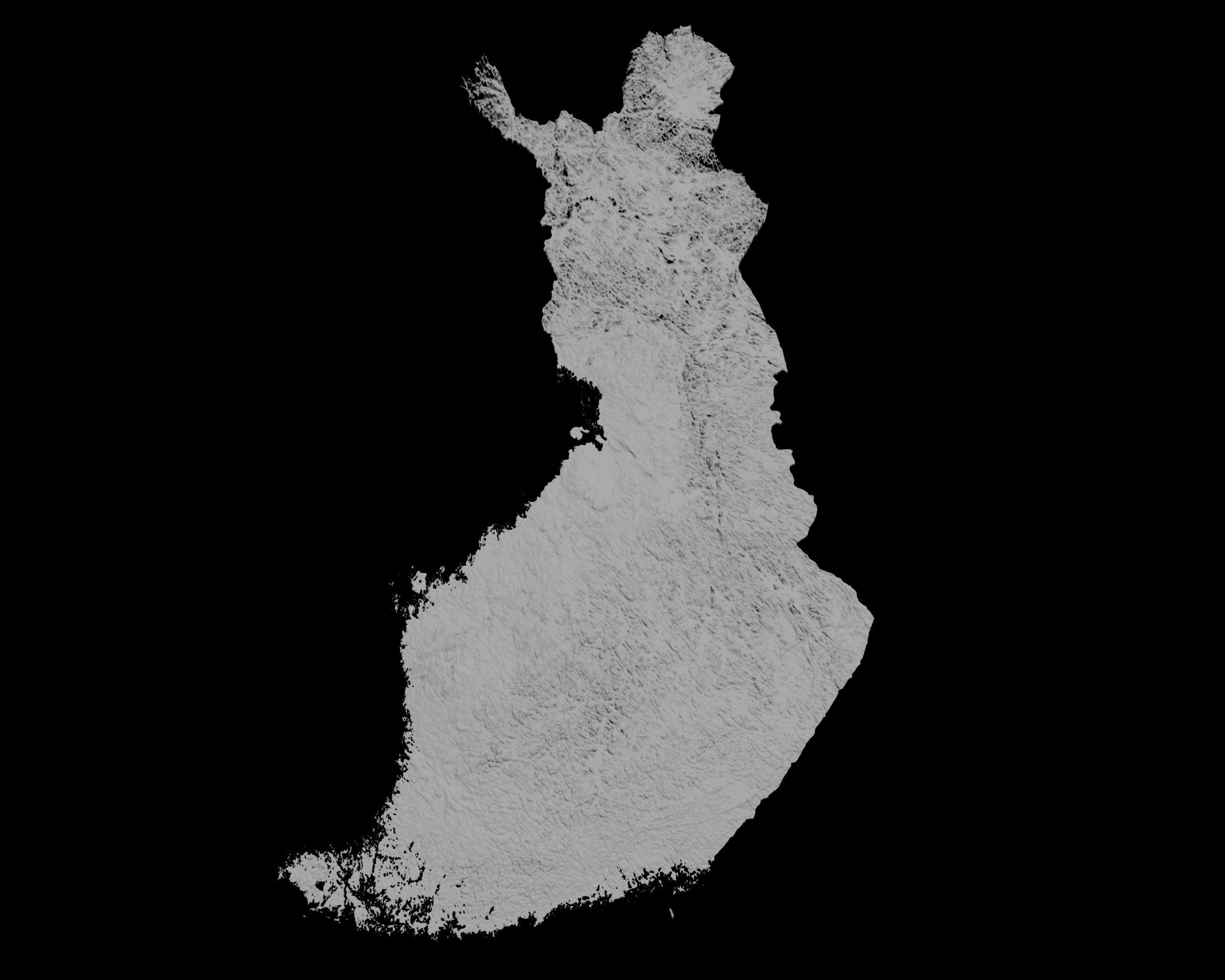 3D Topographical Map of Finland 3D print model_3