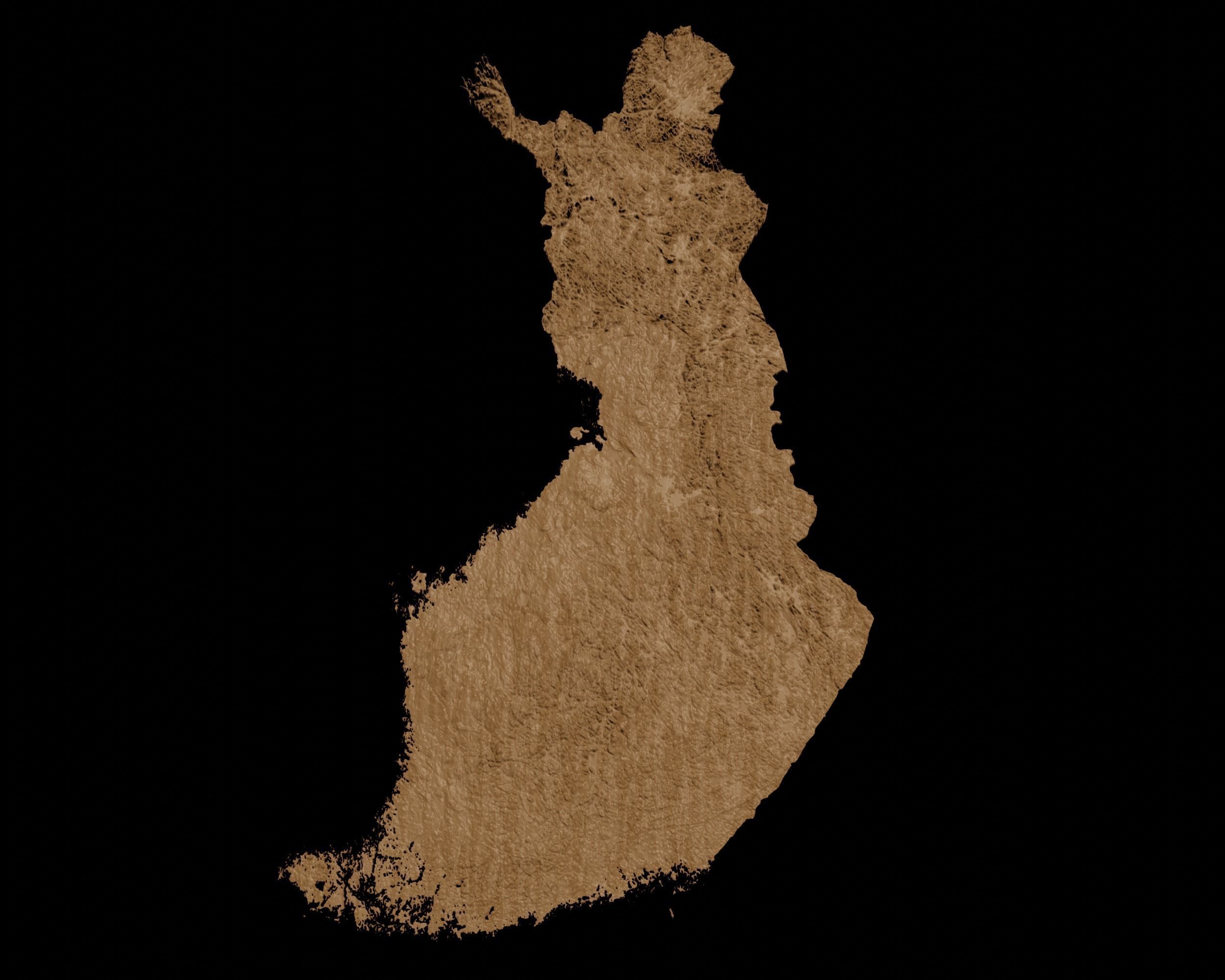 3D Topographical Map of Finland 3D print model_2