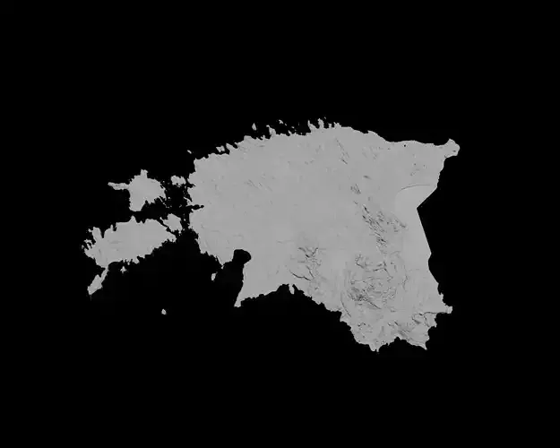 3D Topographical Map of Estonia