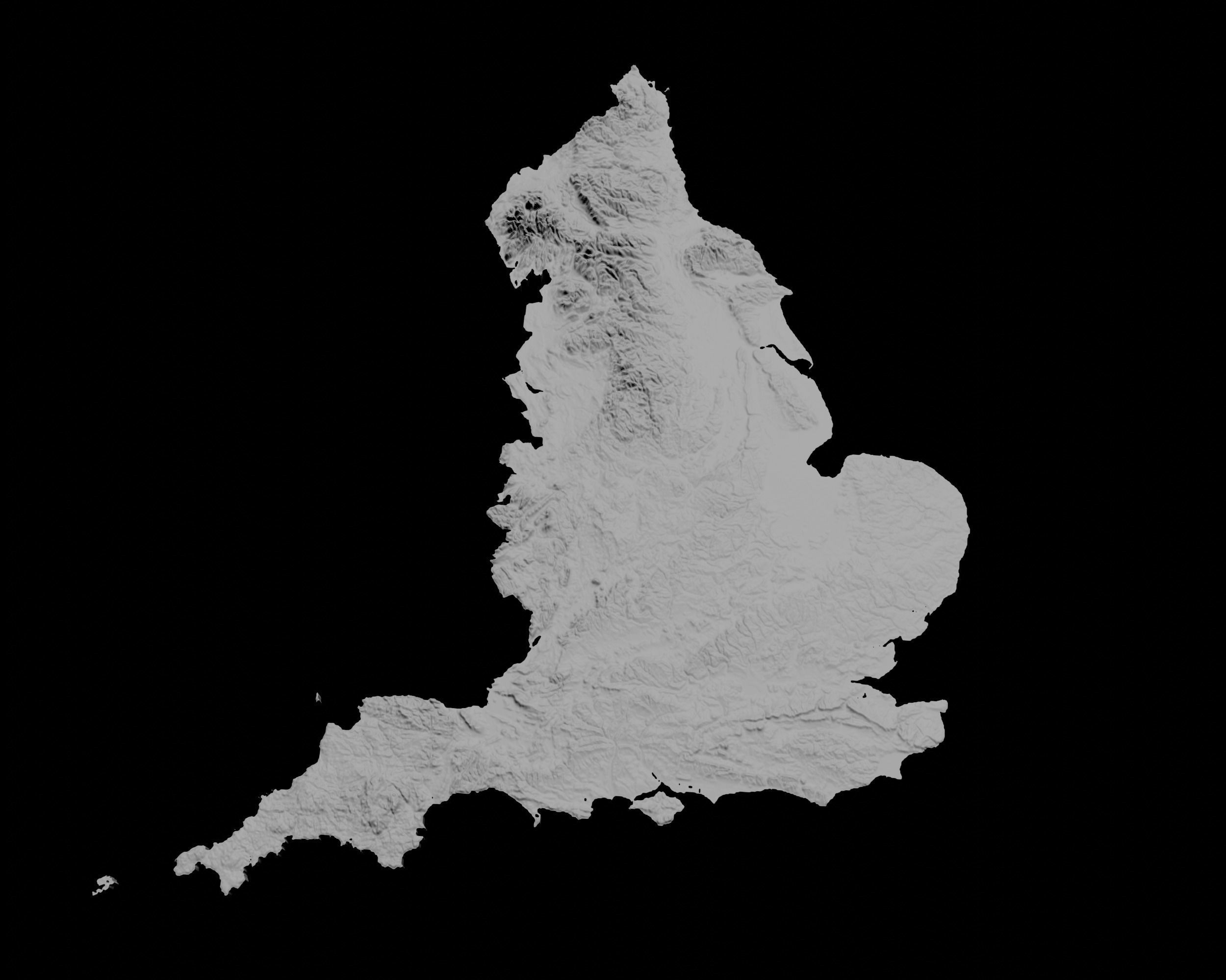 3D Topographical Map of England 3D print model_3