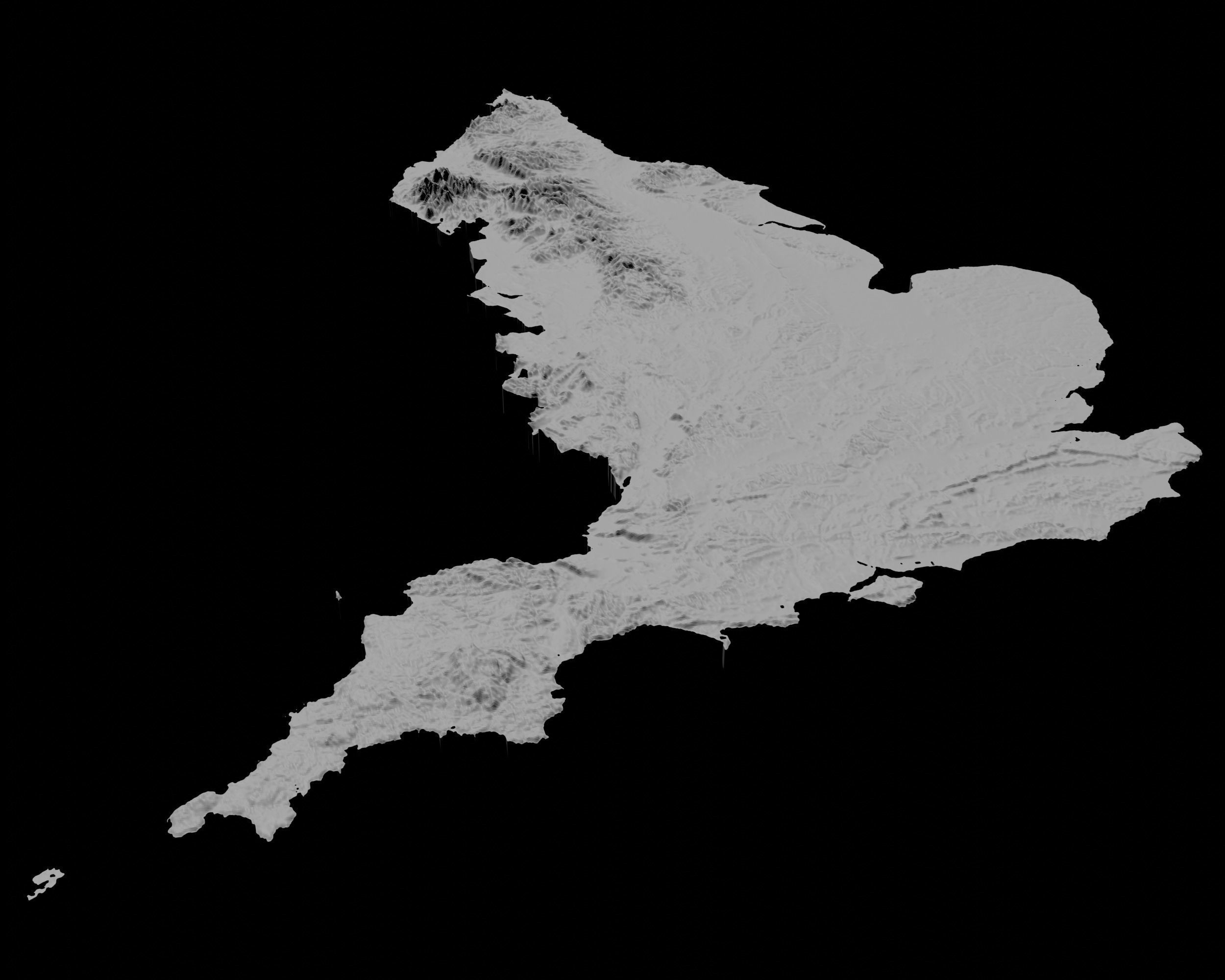 3D Topographical Map of England 3D print model_4
