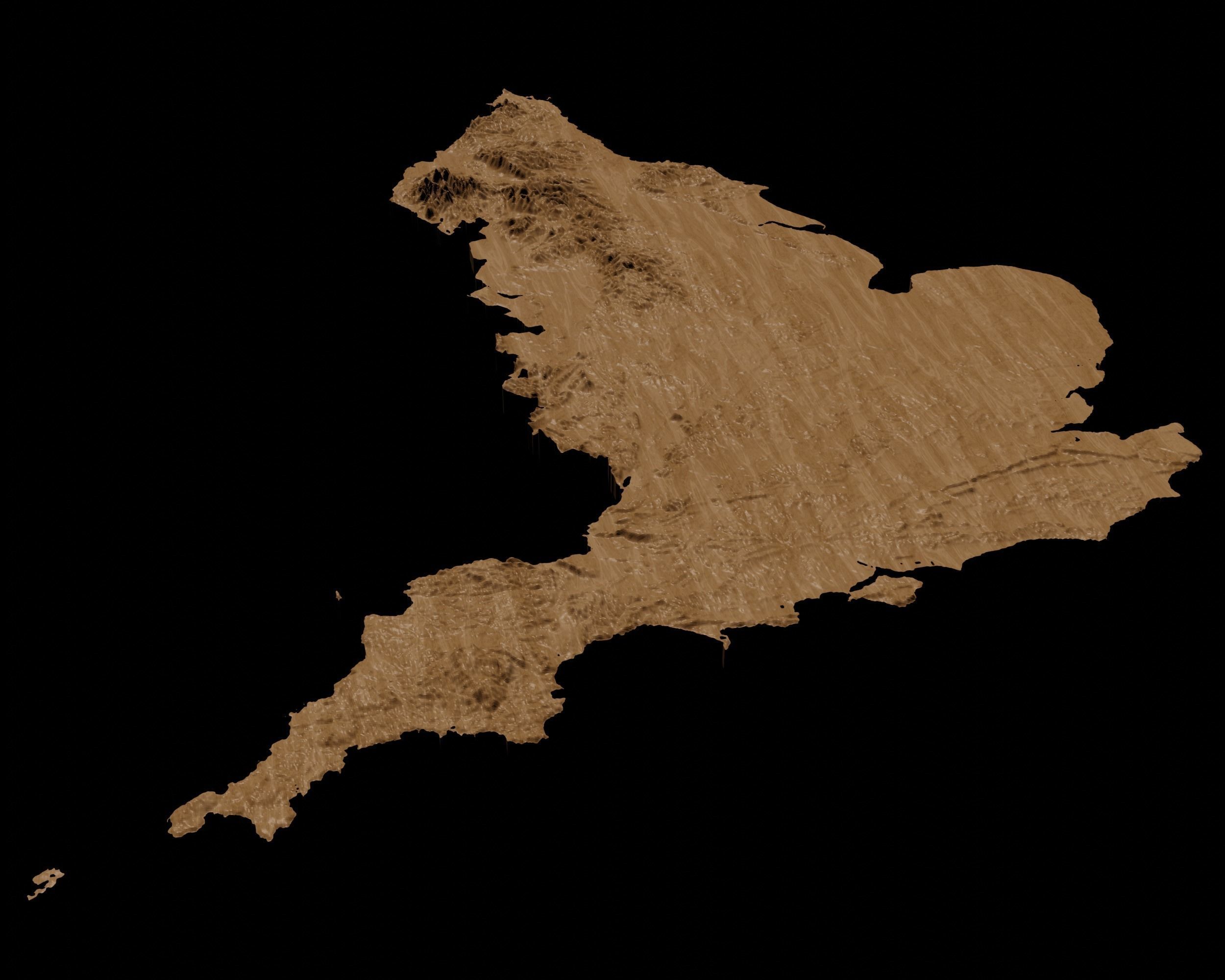 3D Topographical Map of England 3D print model_5