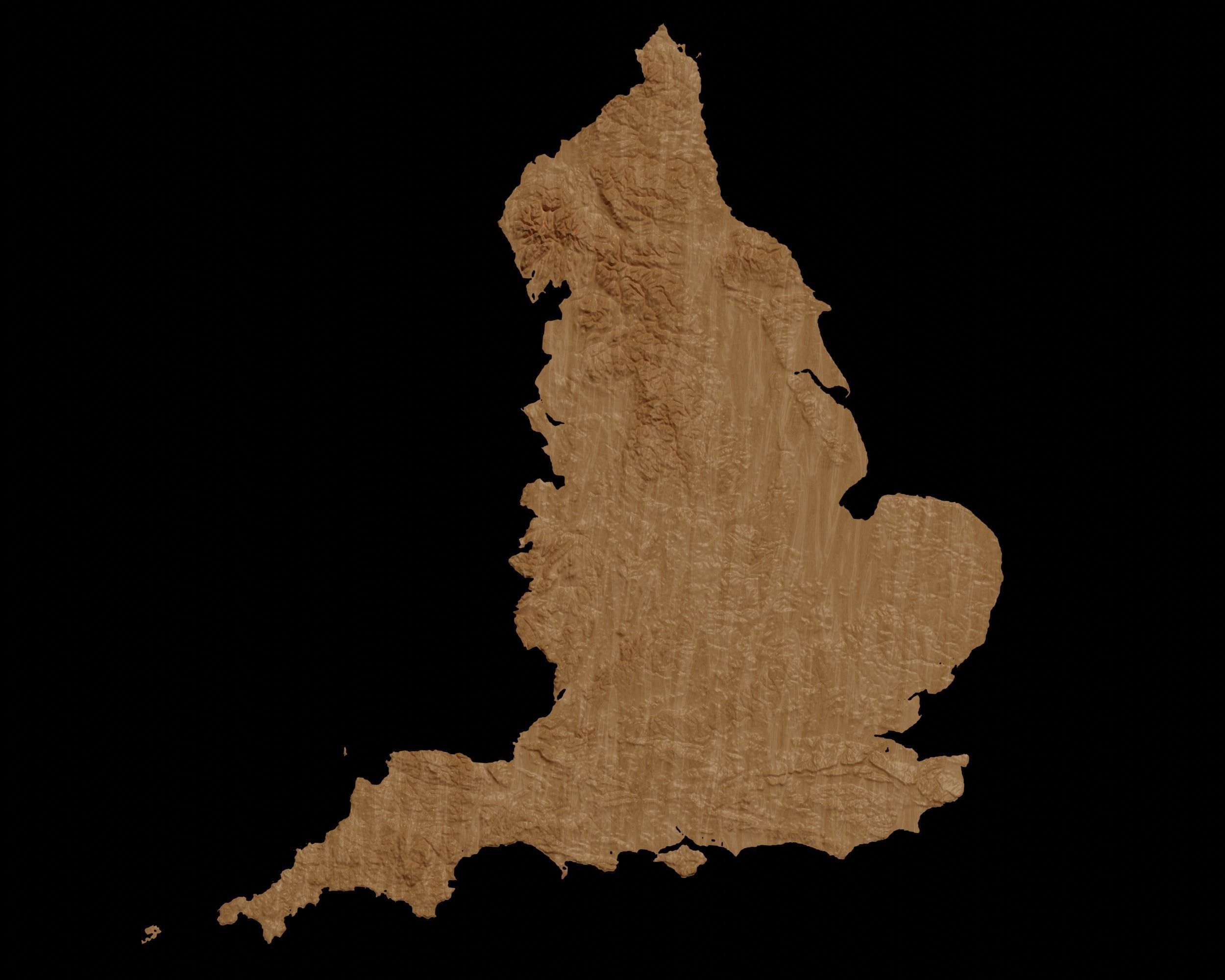 3D Topographical Map of England 3D print model_1