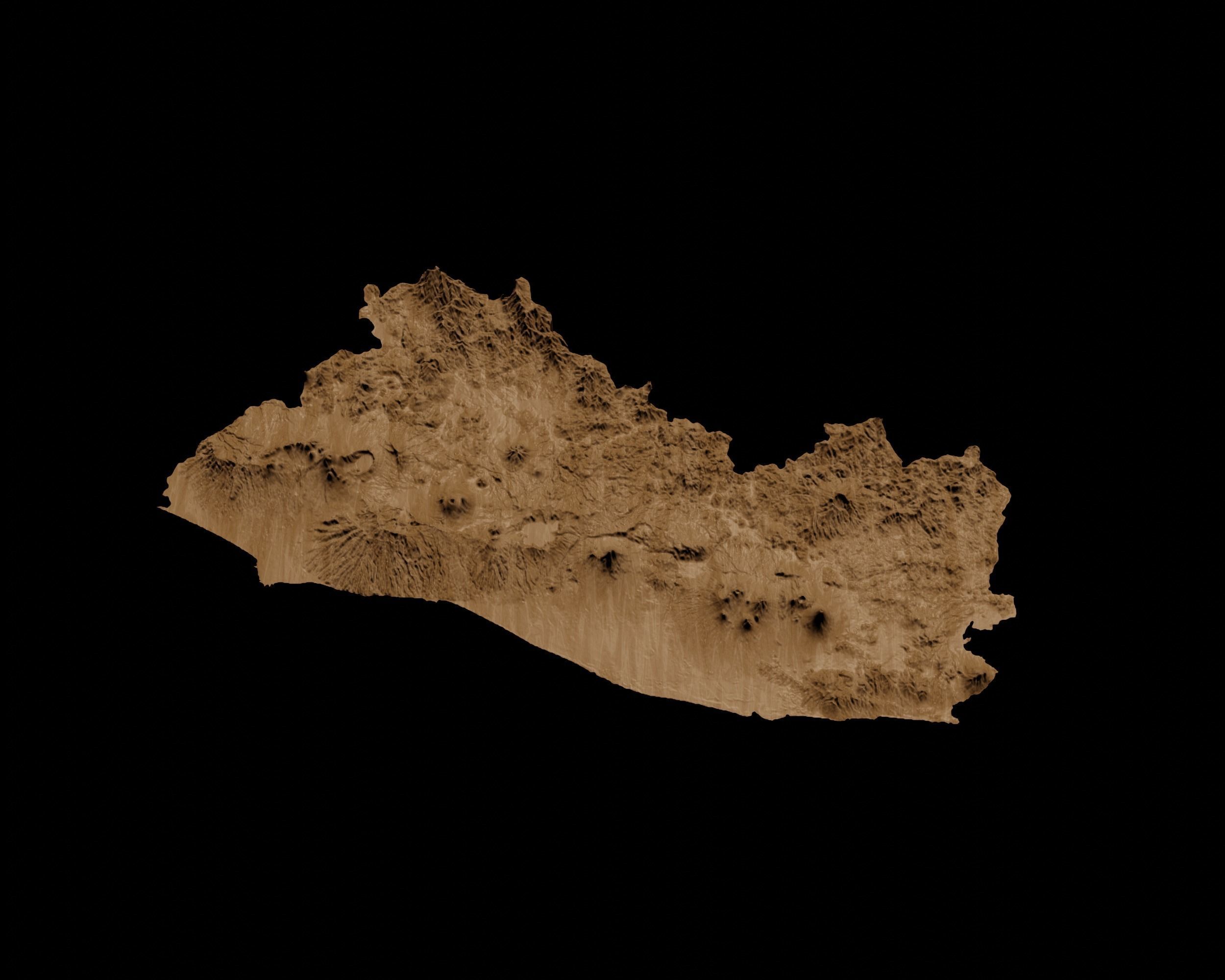 3D Topographical Map of El Salvador 3D print model_2