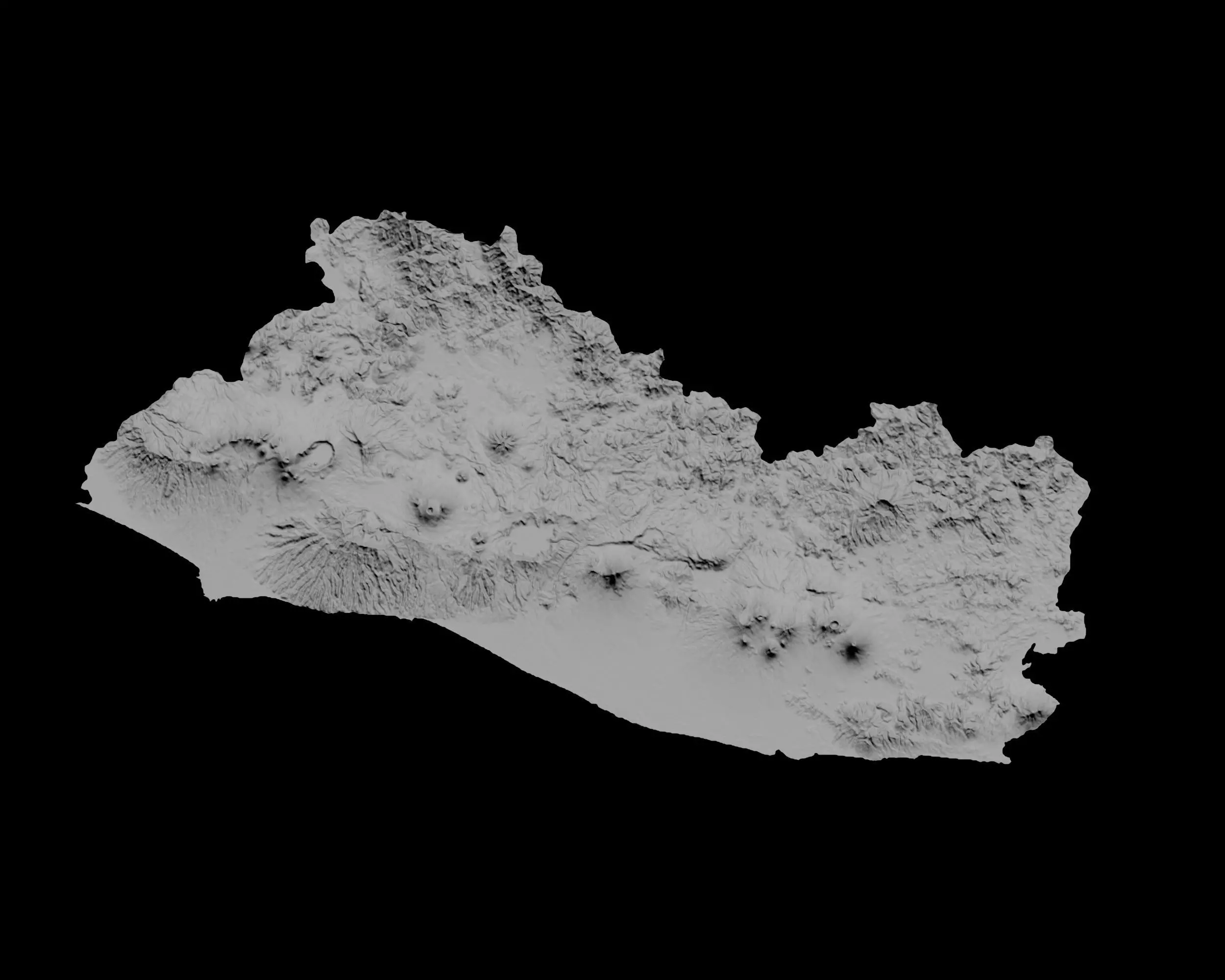 3D Topographical Map of El Salvador 3D print model_0