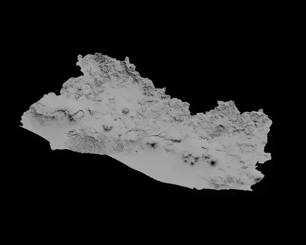 3D Topographical Map of El Salvador