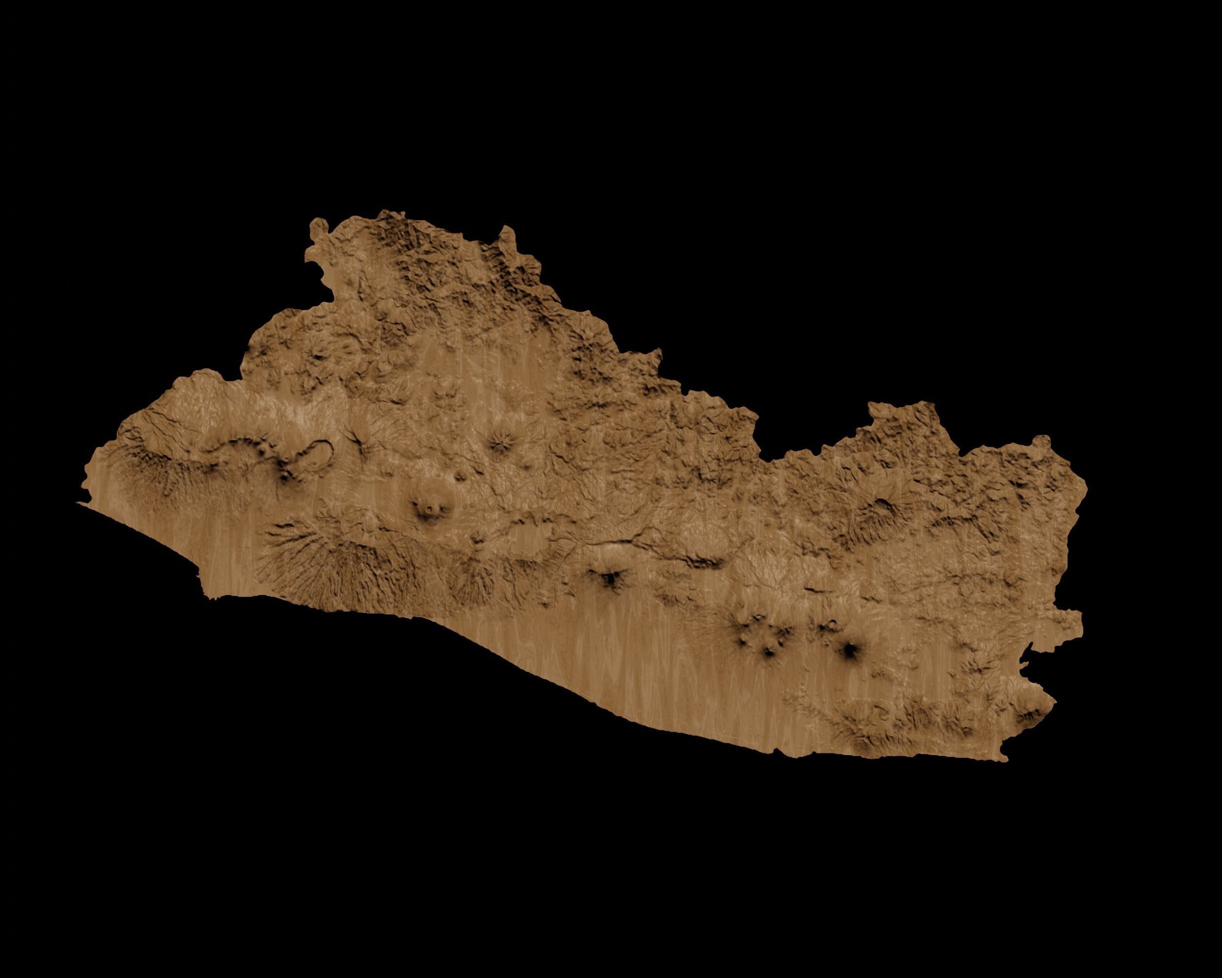 3D Topographical Map of El Salvador 3D print model_1