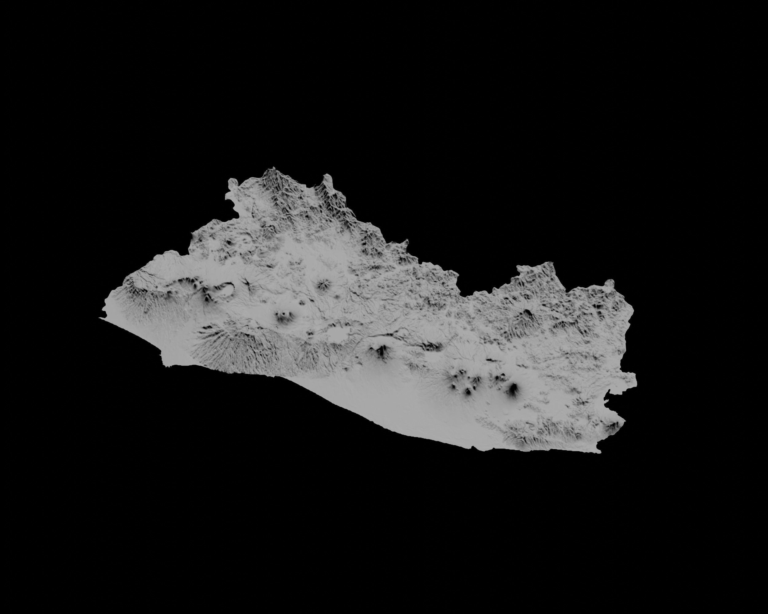 3D Topographical Map of El Salvador 3D print model_3