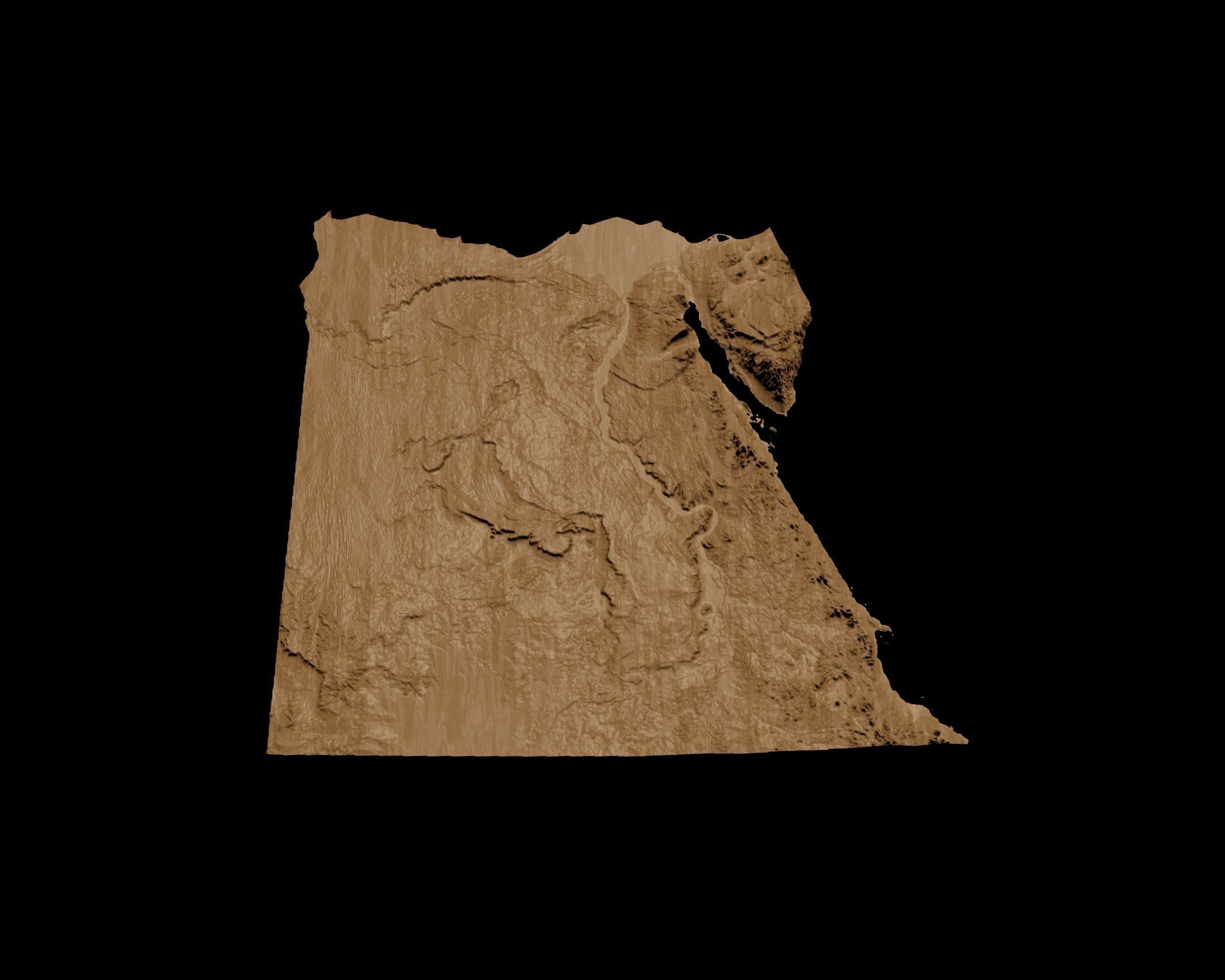 3D Topographical Map of Egypt 3D print model_2