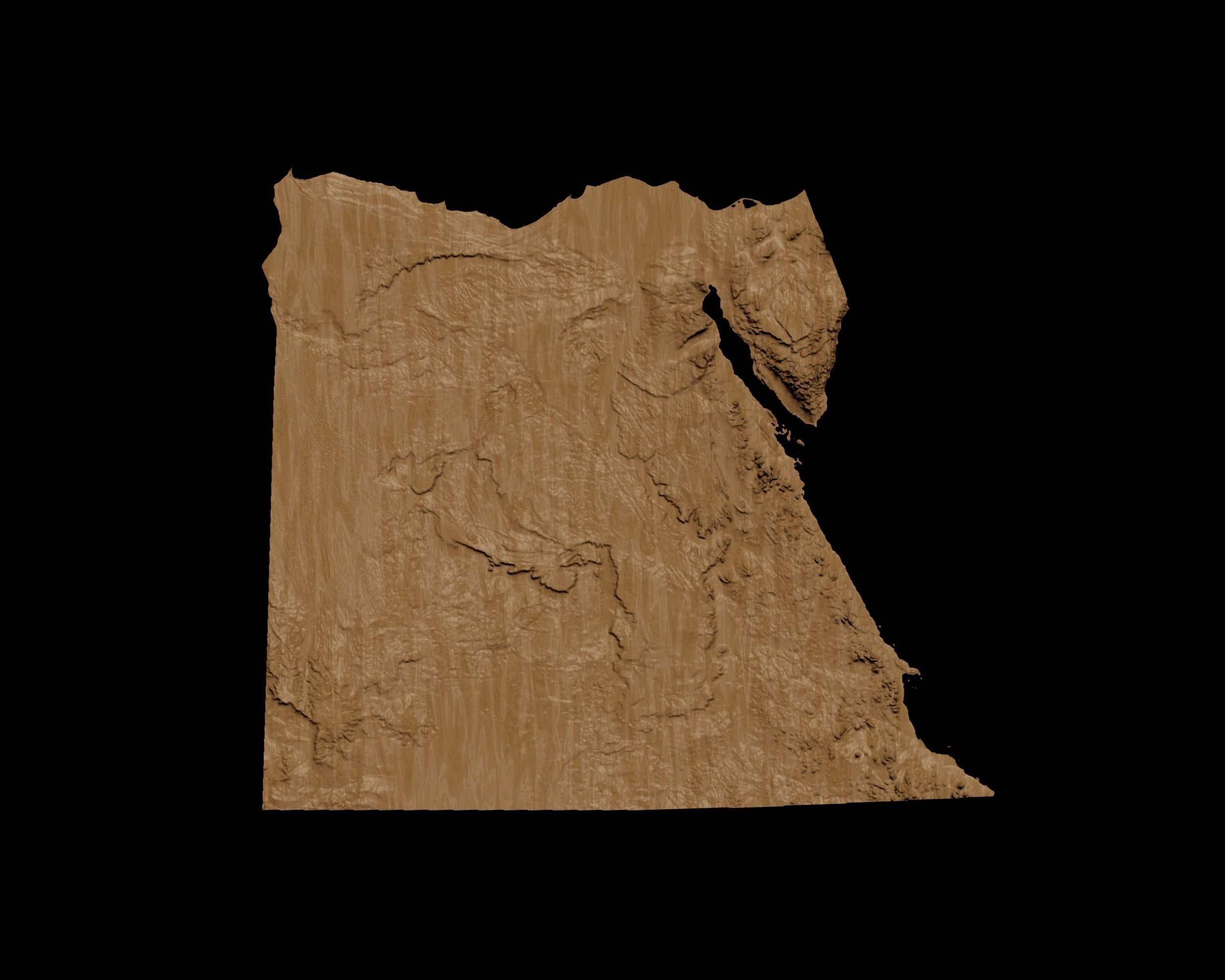 3D Topographical Map of Egypt 3D print model_1