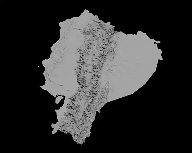 3D Topographical Map of Ecuador