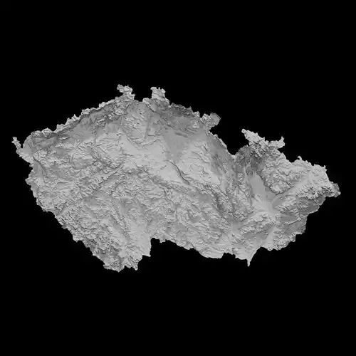 3D Topographical Map of Czechia