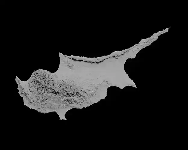 3D Topographical Map of Cyprus