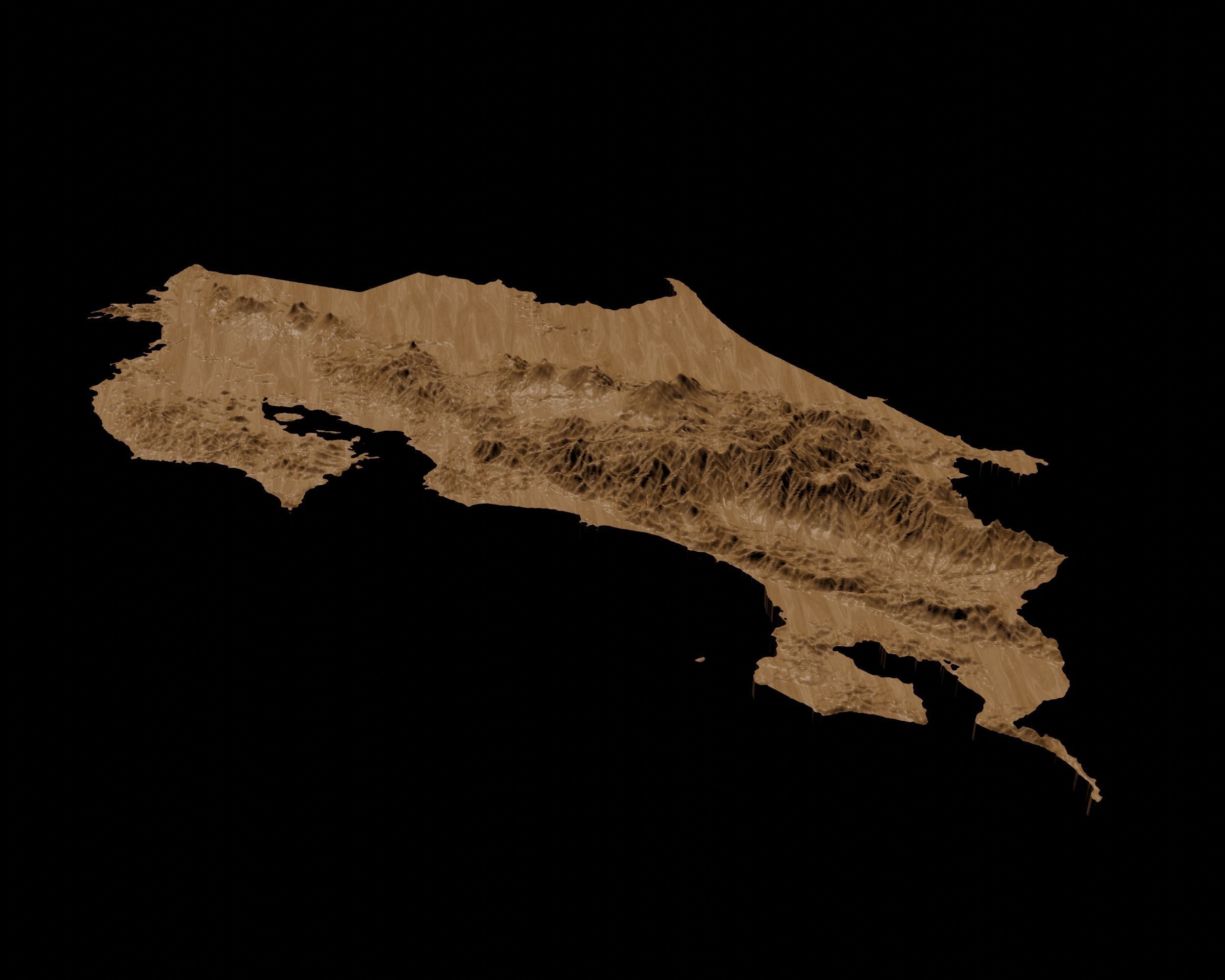 3D Topographical Map of Costa Rica 3D print model_5