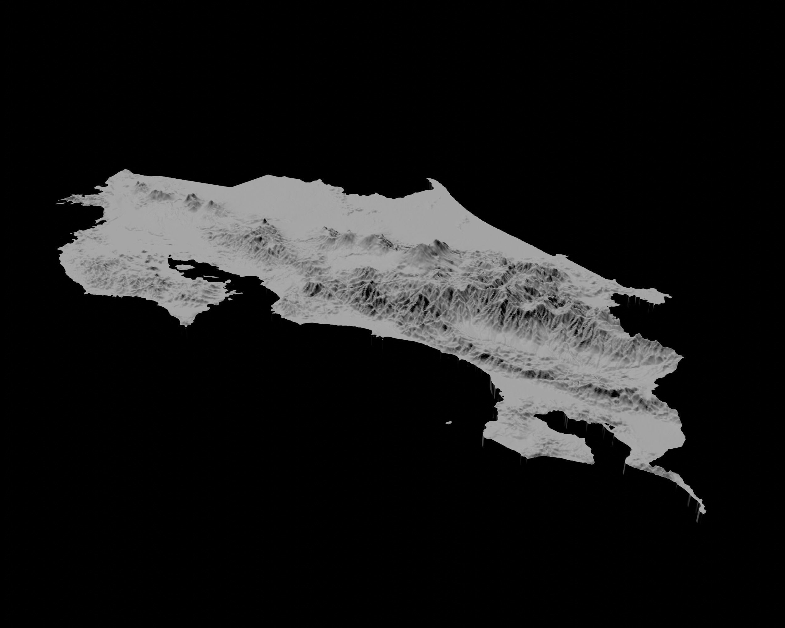 3D Topographical Map of Costa Rica 3D print model_4