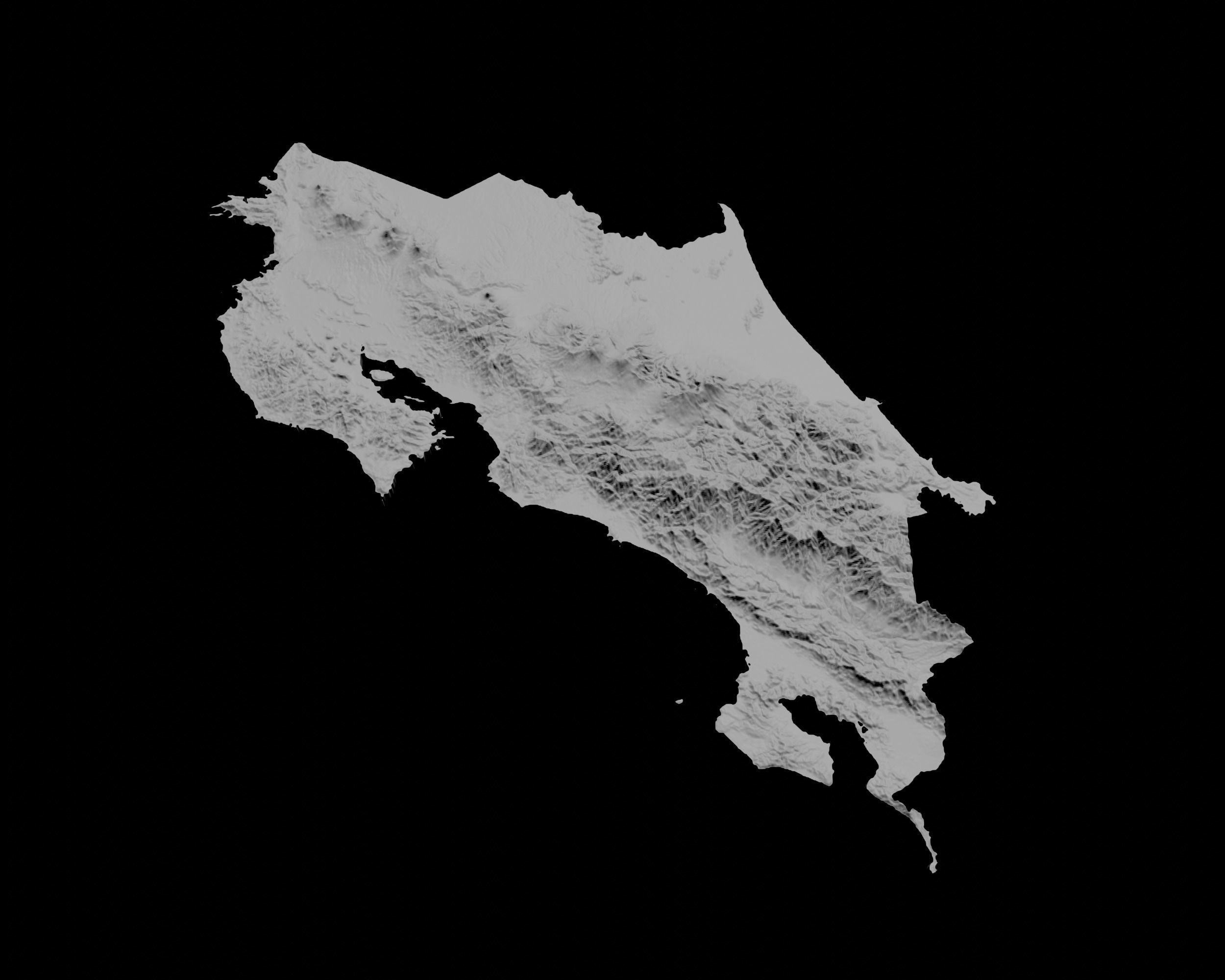 3D Topographical Map of Costa Rica 3D print model_3