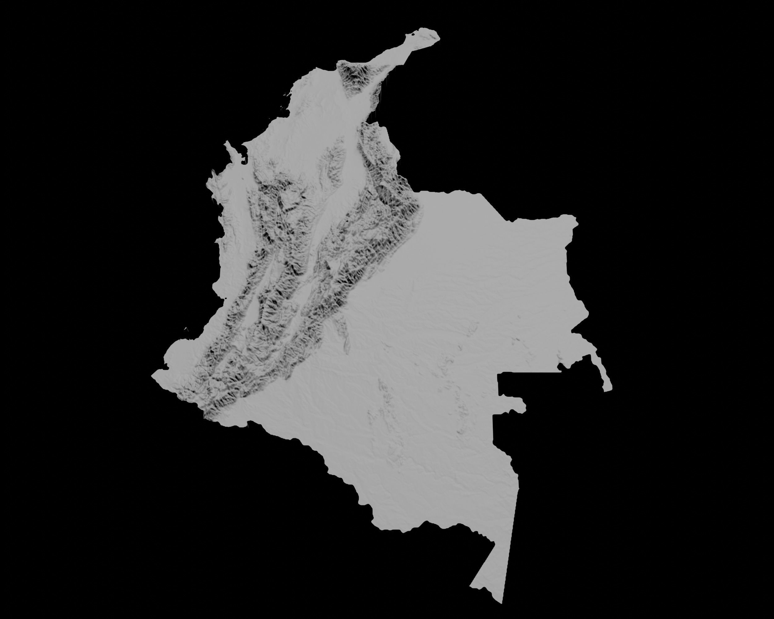 3D Topographical Map of Colombia 3D print model_3