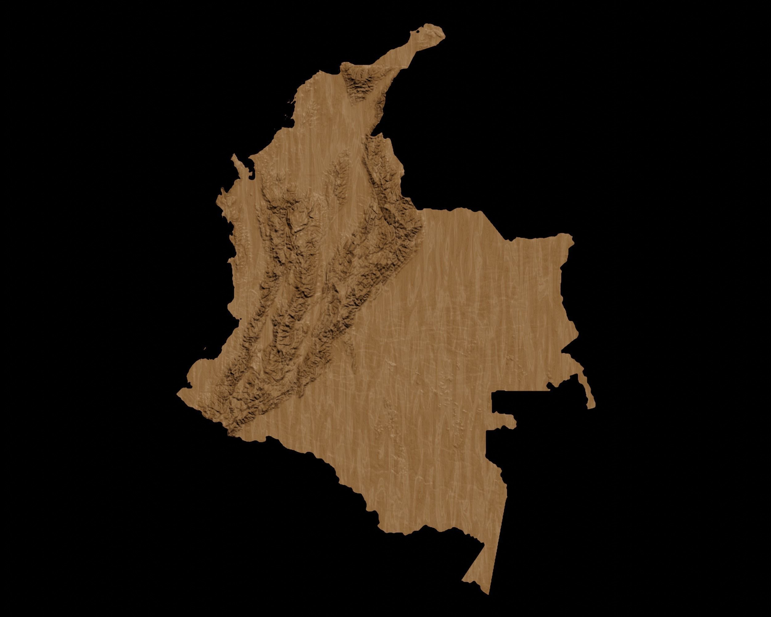 3D Topographical Map of Colombia 3D print model_1