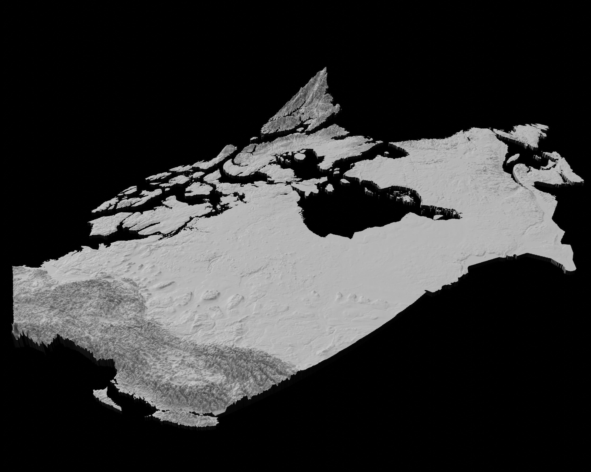 3D Topographical Map of Canada 3D print model_4