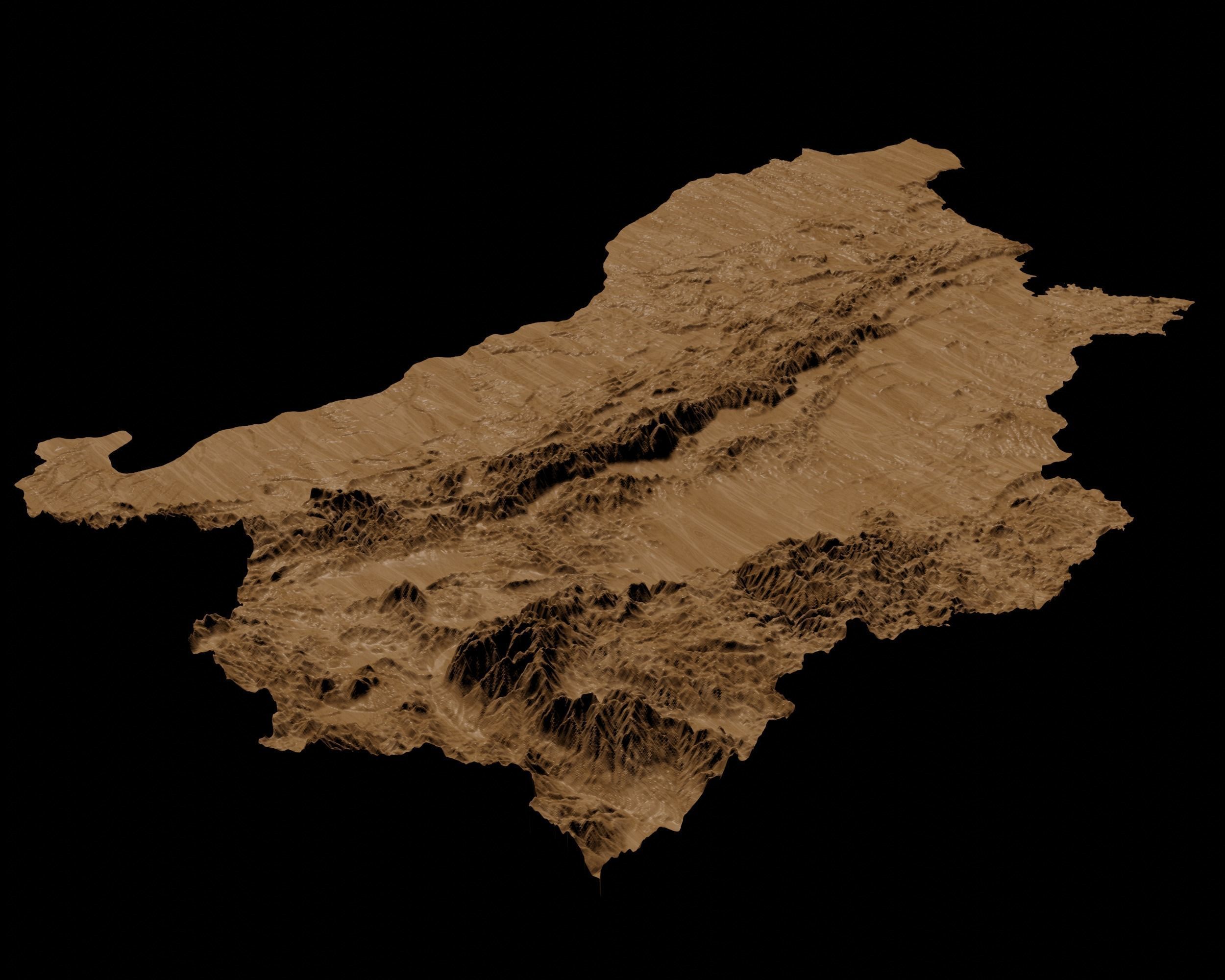 3D Topographical Map of Bulgaria 3D print model_5