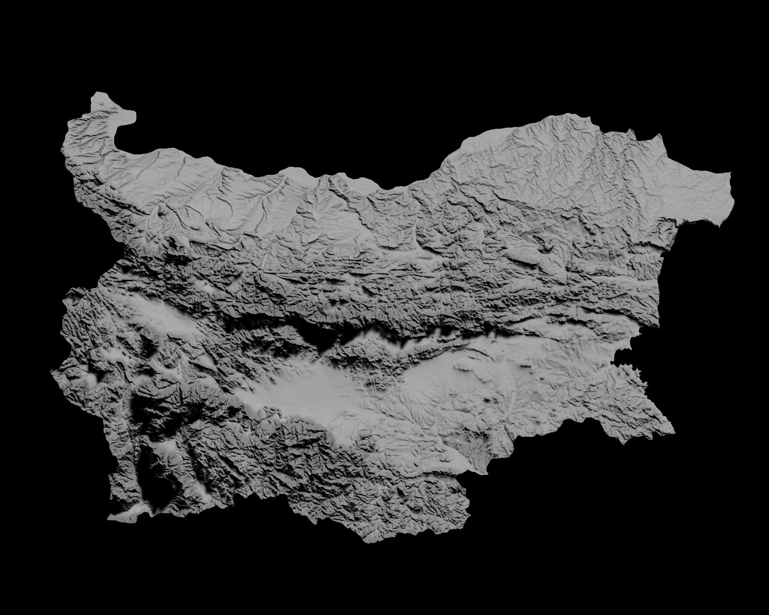 3D Topographical Map of Bulgaria 3D print model_0