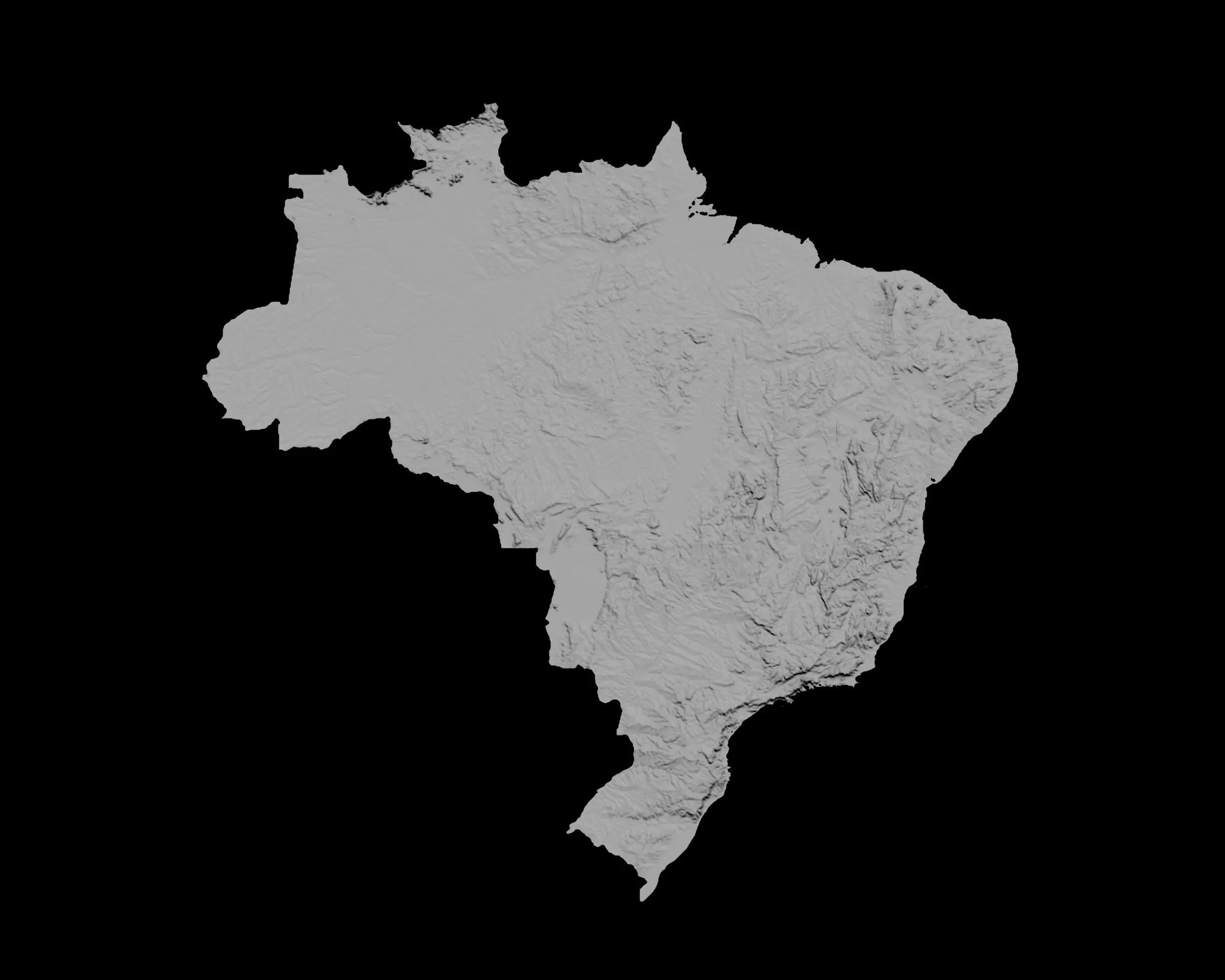 3D Topographical Map of Brazil 3D print model_0
