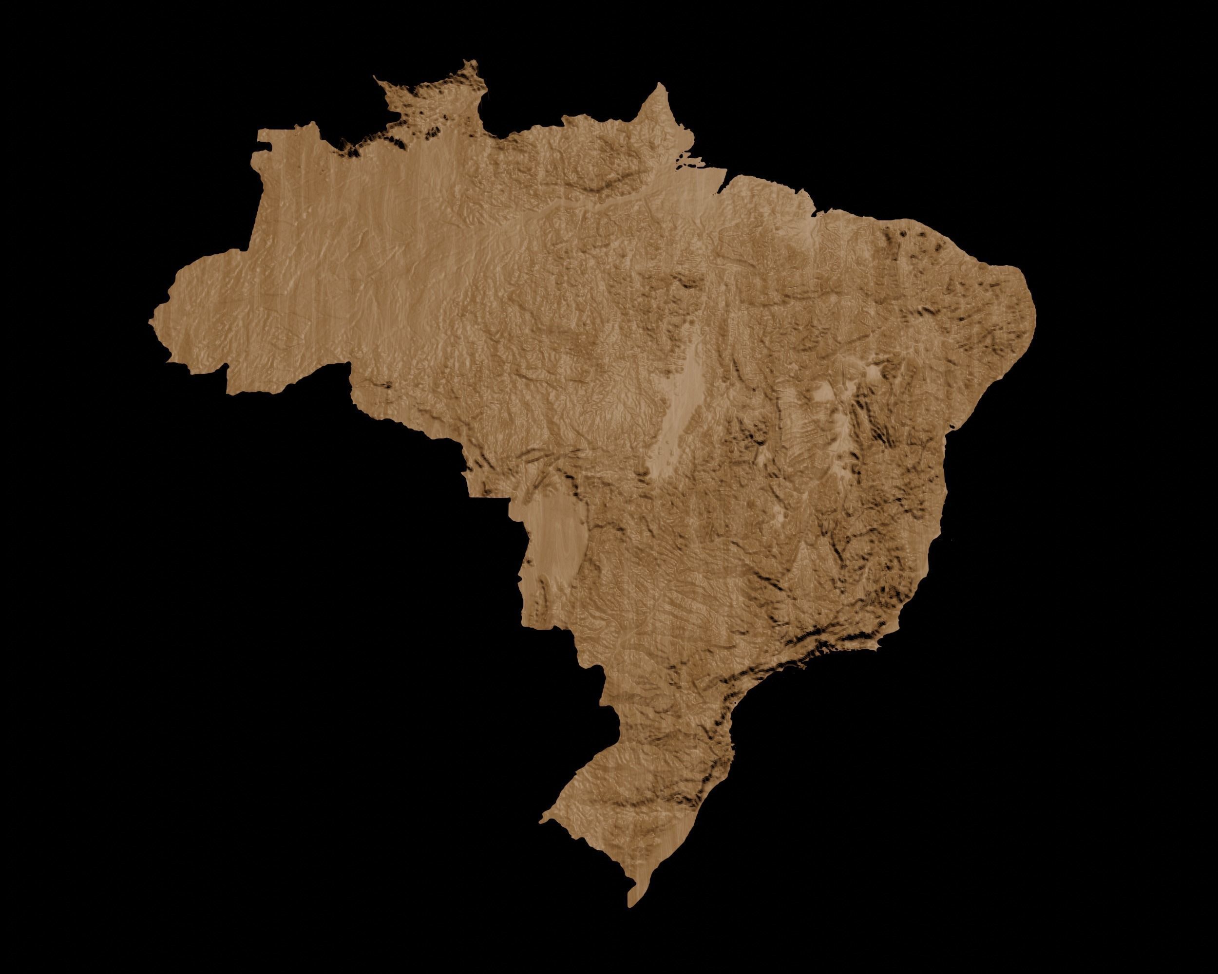 3D Topographical Map of Brazil 3D print model_2