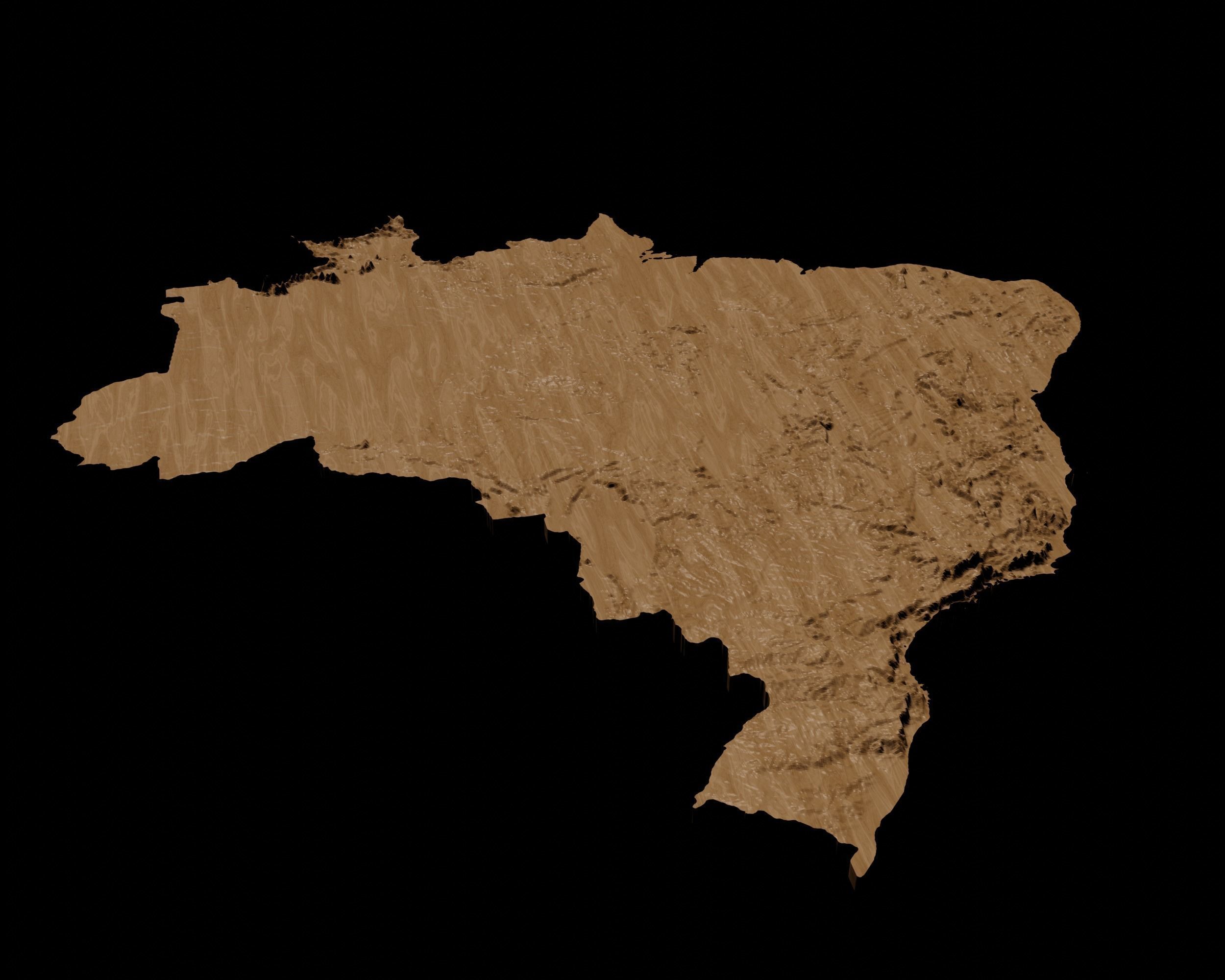 3D Topographical Map of Brazil 3D print model_5