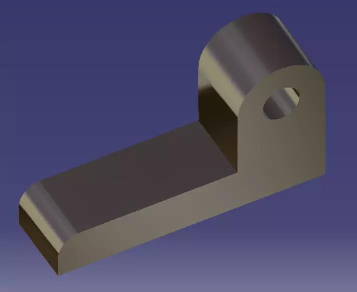 L shaped mechanical part with hole on it 3D model_0