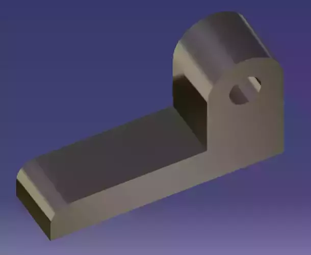 L shaped mechanical part with hole on it 3D model
