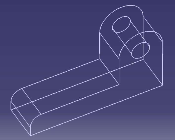 L shaped mechanical part with hole on it 3D model_1