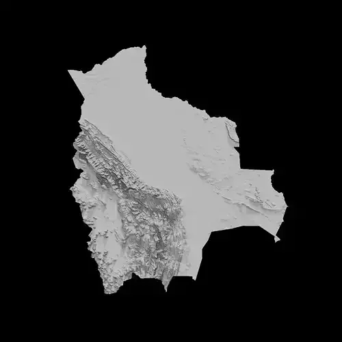 3D Topographical Map of Bolivia