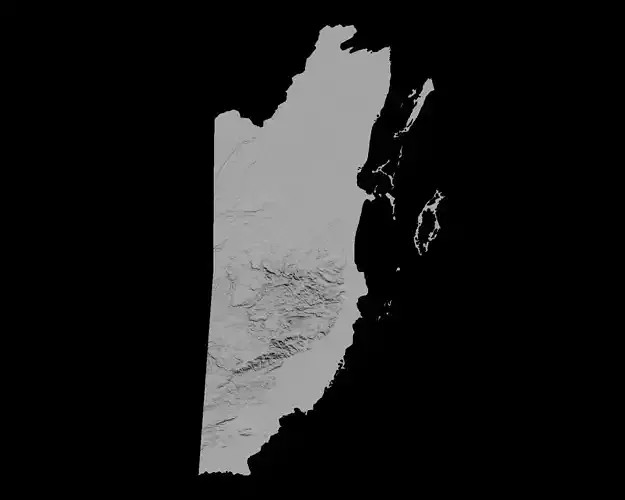 3D Topographical Map of Belize