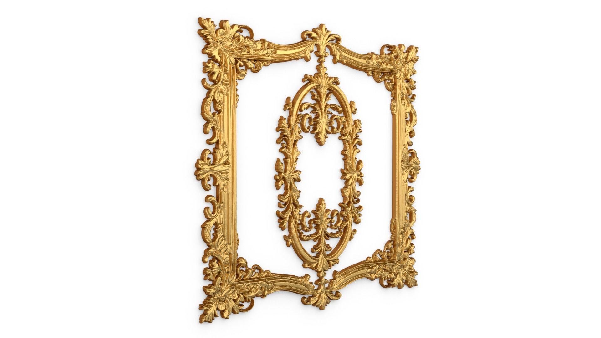 Plaster decorative frame ornament 08 3D model_1