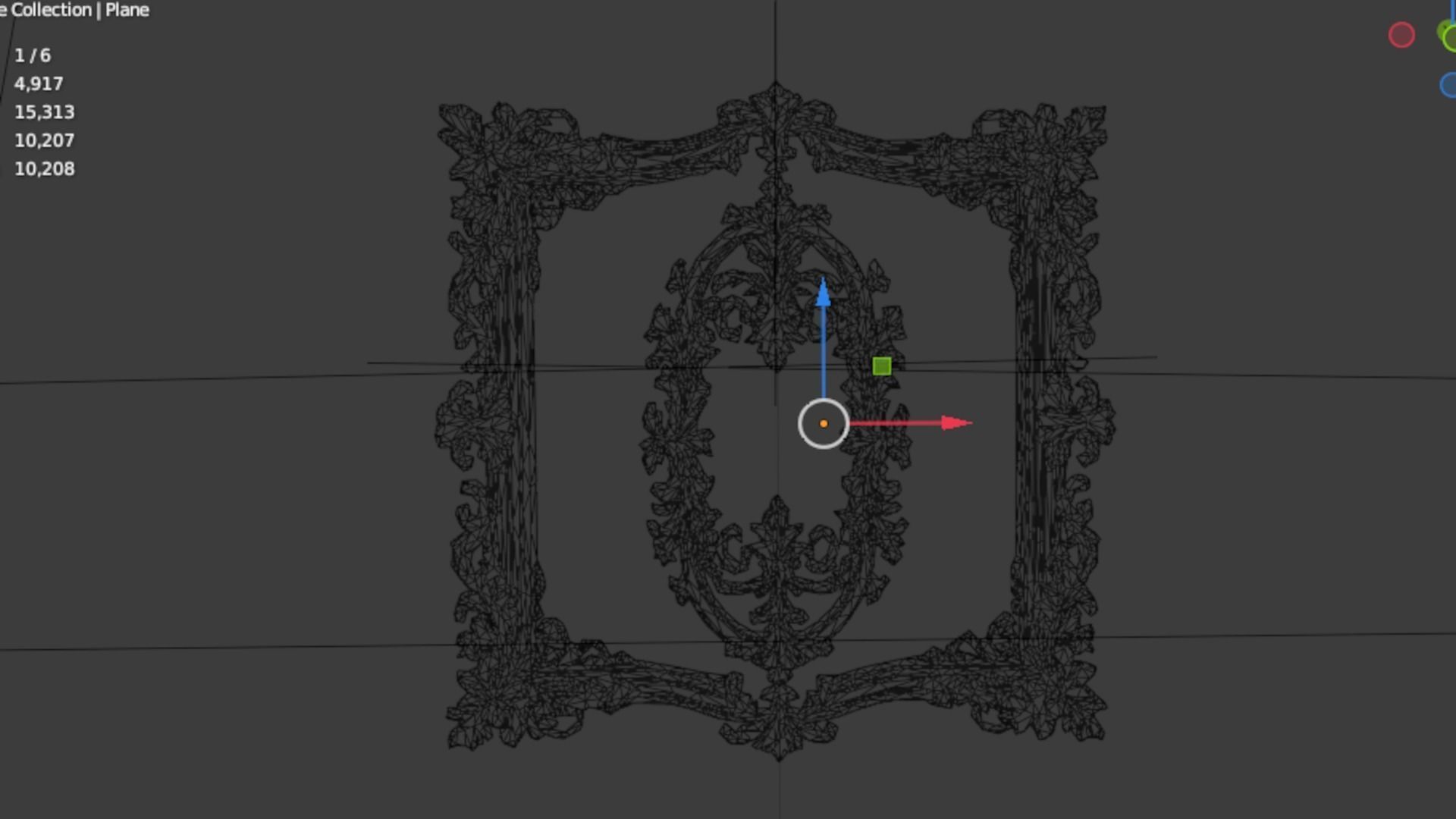 Plaster decorative frame ornament 08 3D model_6
