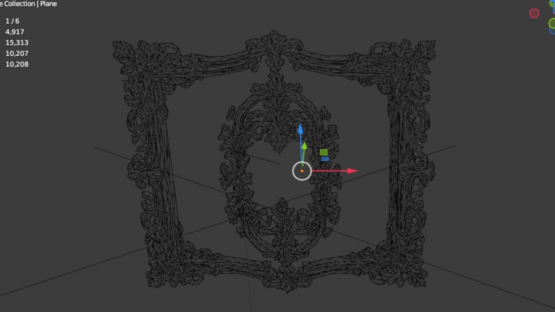 Plaster decorative frame ornament 08 3D model_5