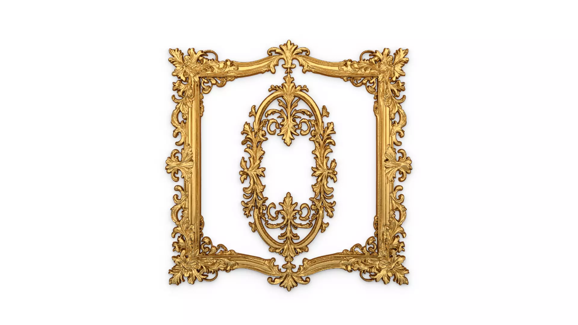 Plaster decorative frame ornament 08 3D model_0
