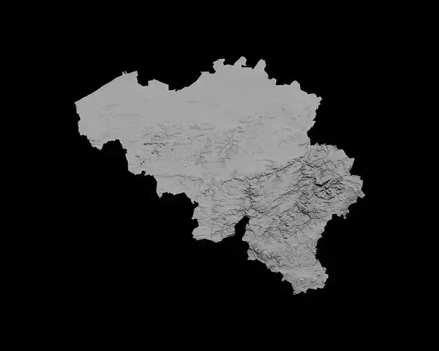 3D Topographical Map of Belgium 3D print model
