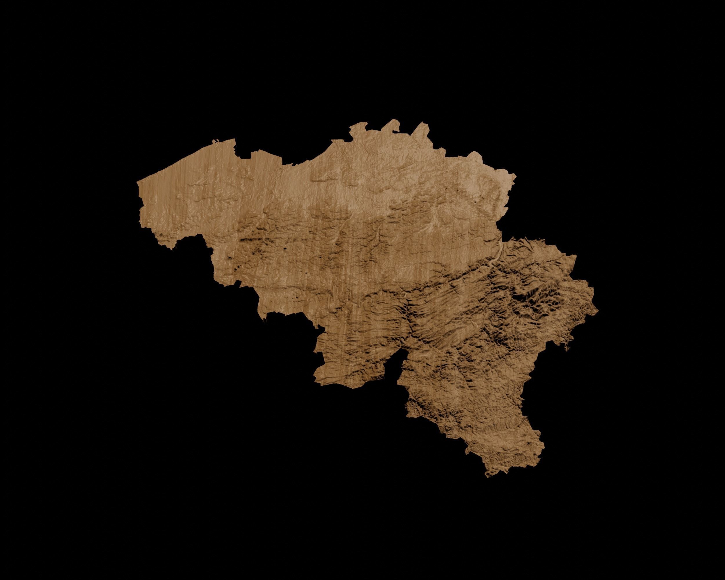 3D Topographical Map of Belgium 3D print model_2
