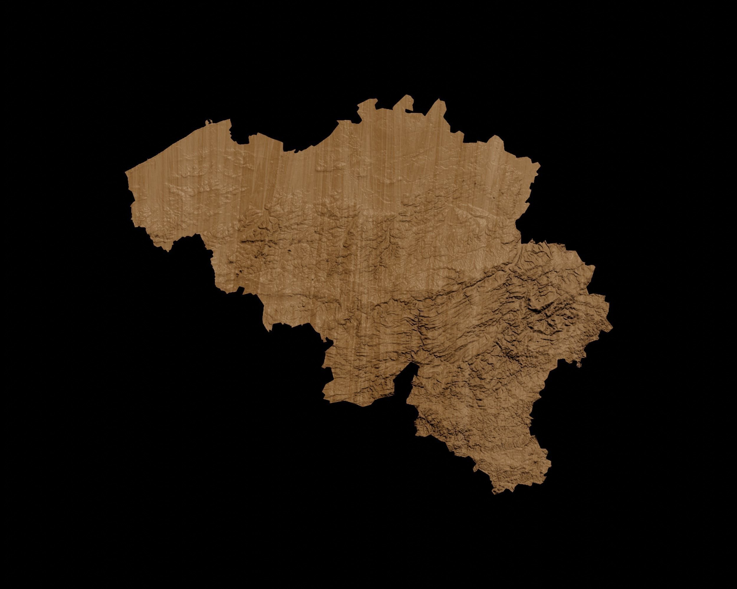 3D Topographical Map of Belgium 3D print model_1