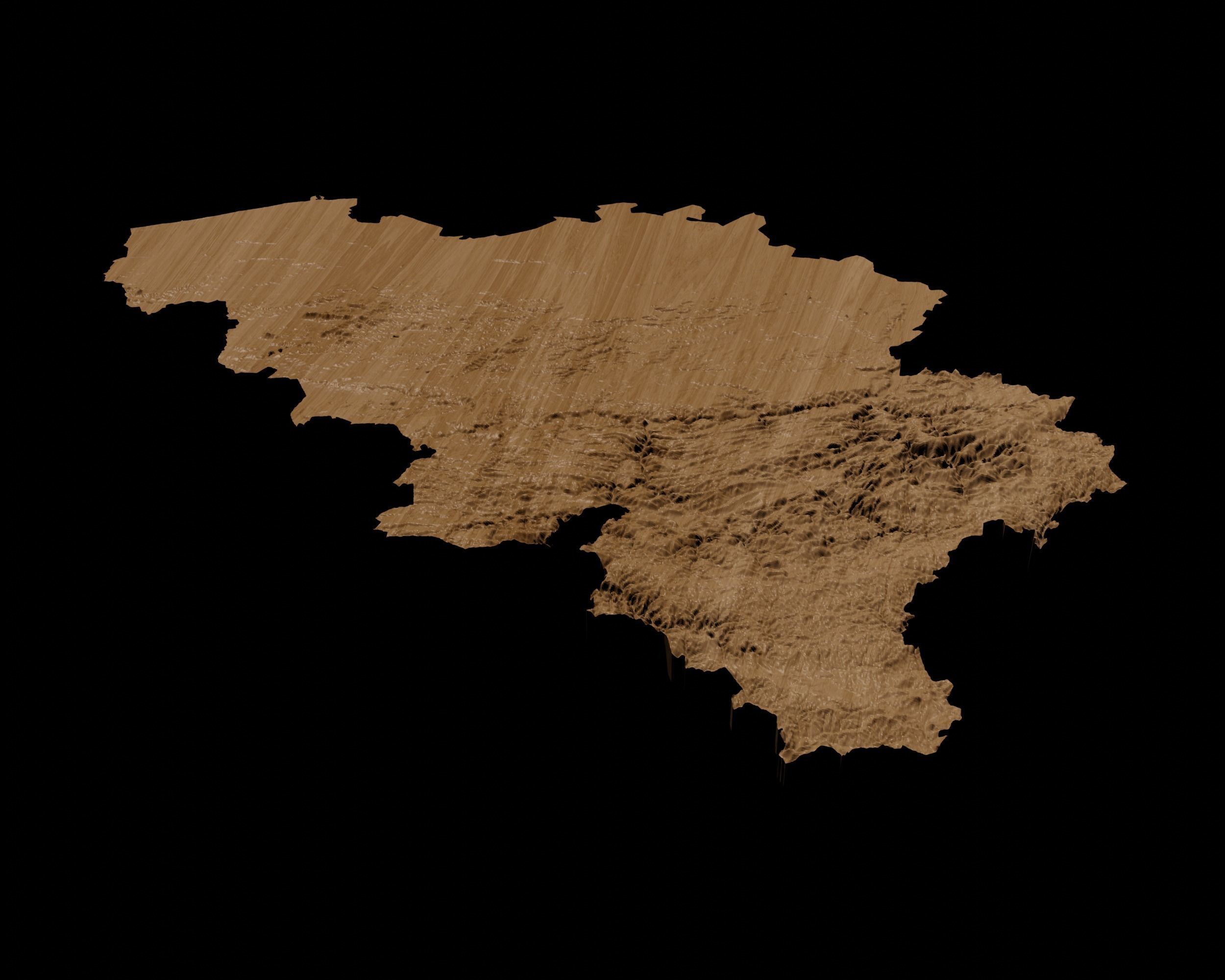 3D Topographical Map of Belgium 3D print model_5