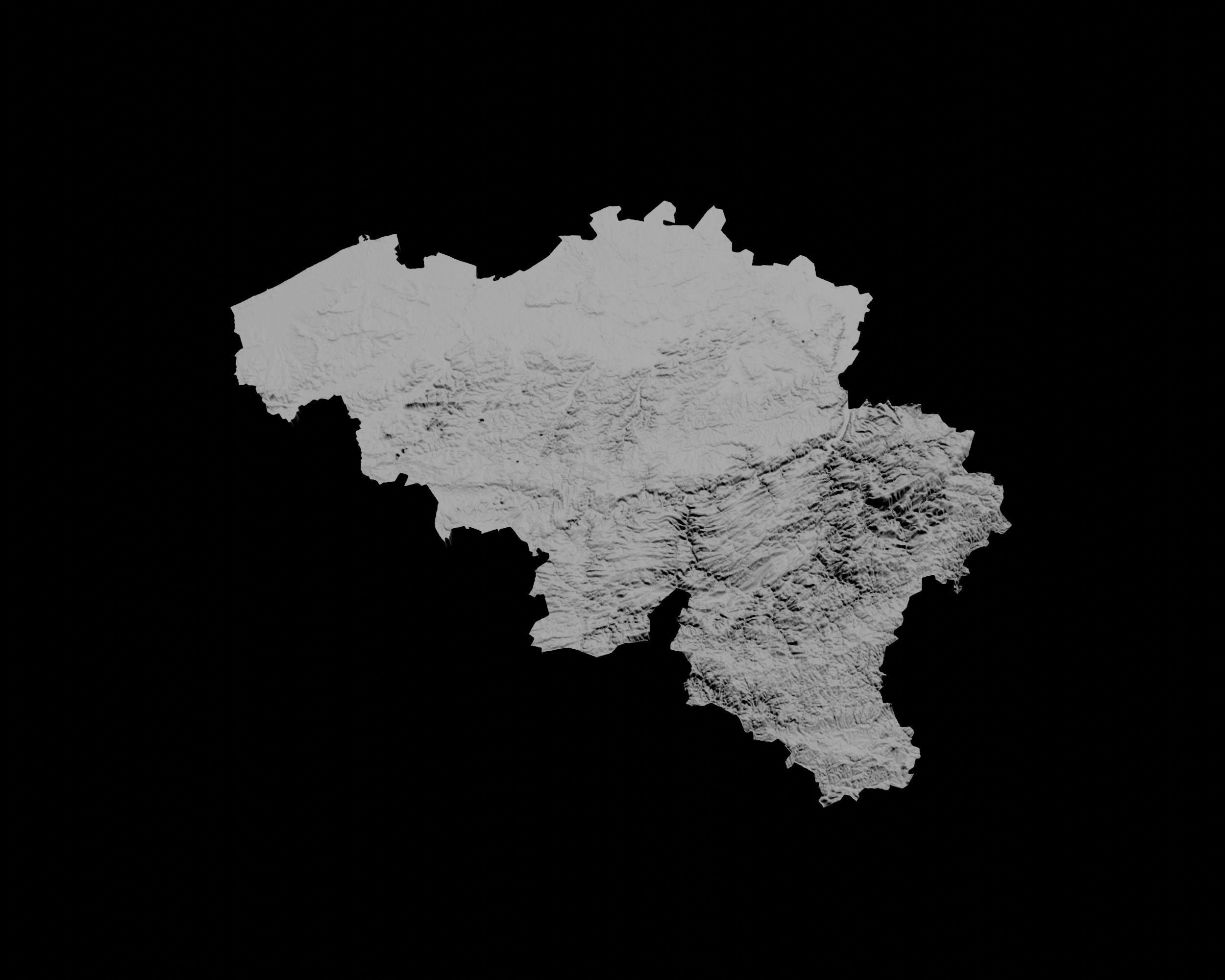 3D Topographical Map of Belgium 3D print model_3