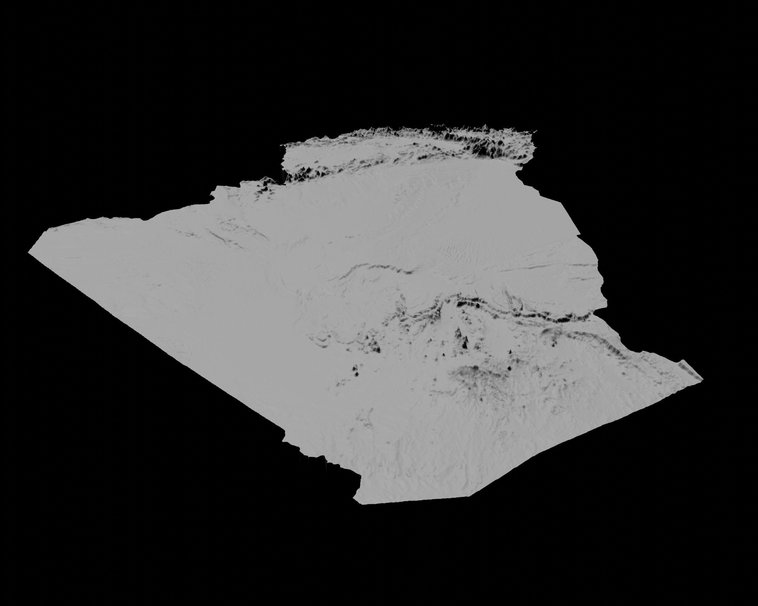 3D Topographical Map of Algeria 3D print model_4
