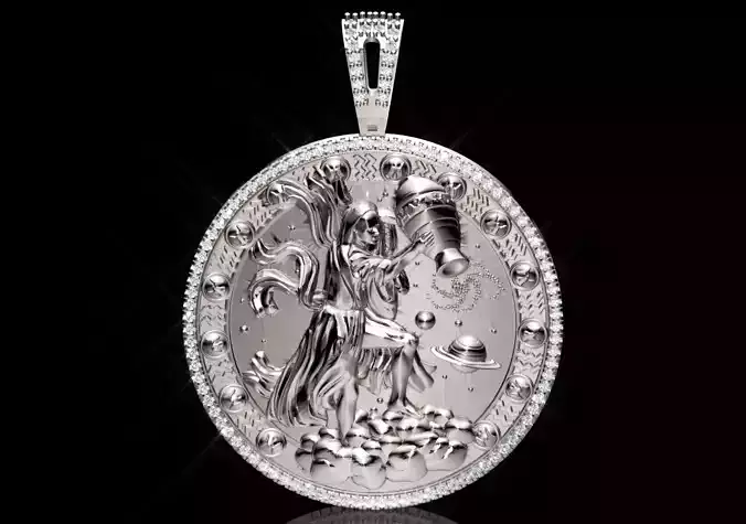 Virgo Zodiac Pendant 3D-Printable Ornamental Jewelry Design 3D print model