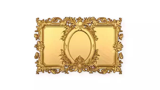 Plaster decorative frame ornament 09 3D model