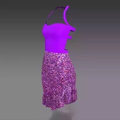 Dress purple color and skirt sparkle glamour 