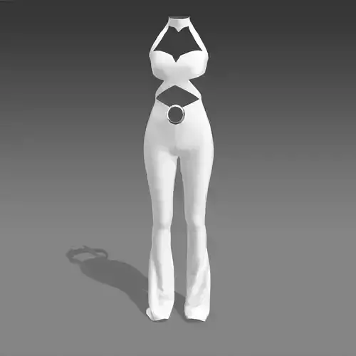 White jumpsuit  cross strap detail 