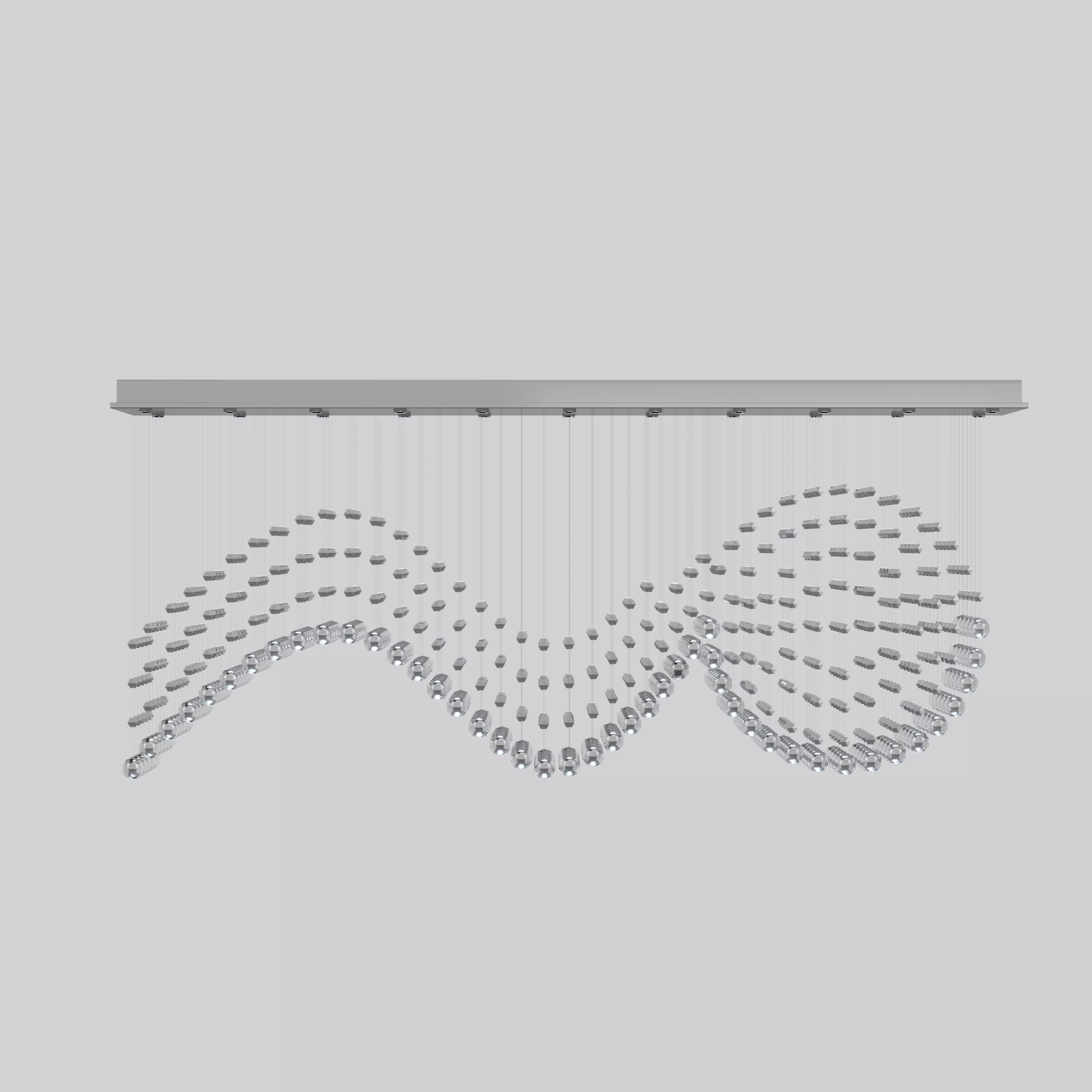 Crystal wave design chandelier 3D model_0