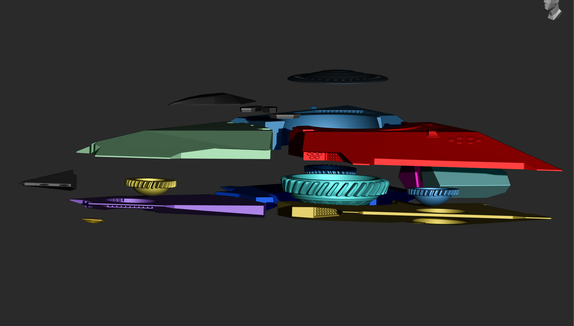 TR-3B Black Manta 3D print model_10