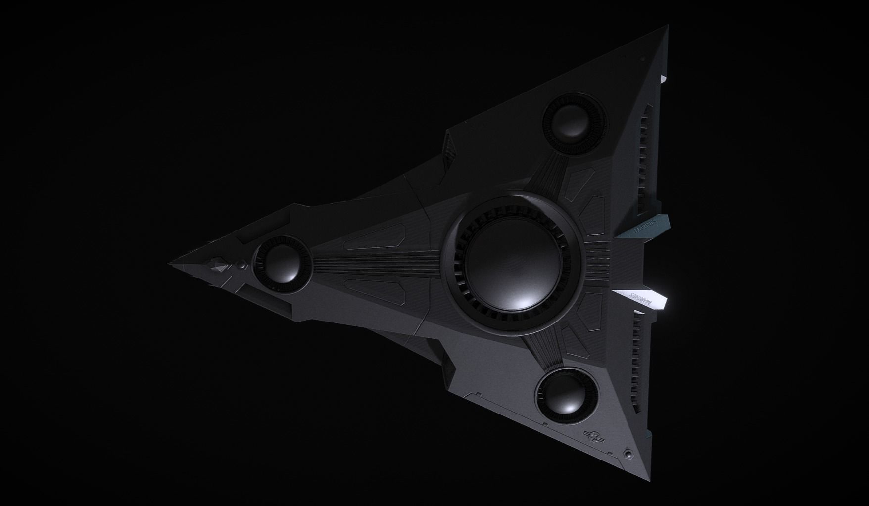 TR-3B Black Manta 3D print model_1